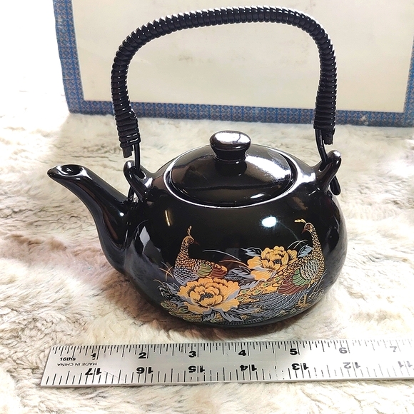 High Class Tea Pot Dining New Set Of 7 Tea Set Vintage Black And